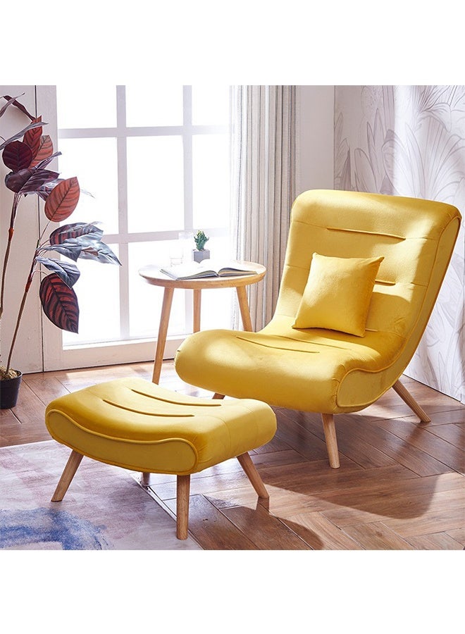 JCB CHIC Lazy Chair with Ottoman,Comfy Fabric Accent Lounge Arm Chair with Lumbar Pillow and Footrest,Lazy Sofa Single Sofa Modern Minimalist Recliner Sofa for Bedroom, Living Room - Image 1
